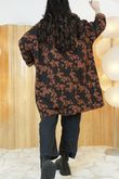 Oriental Orchid Denim Shirt Tunic Black